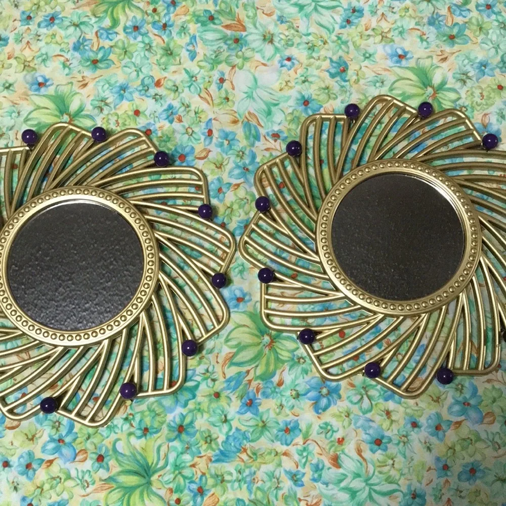4/$10🌻🌻Beautiful set of gold & purple mirrors
